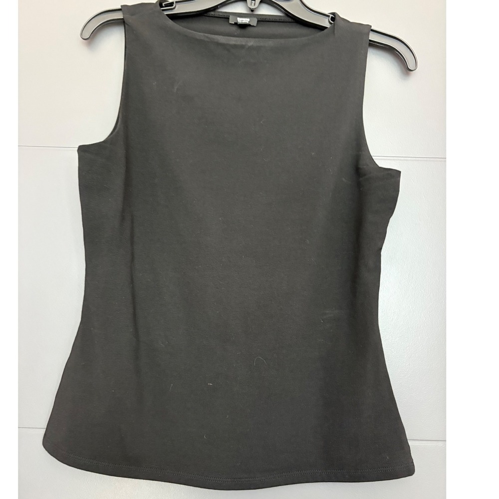 Express Body Contour Sleeveless Boat Neck Top Black Medium Stretch Tank